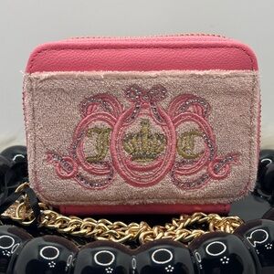 Juicy couture lovers club square sip cc za wallet in pink diamond